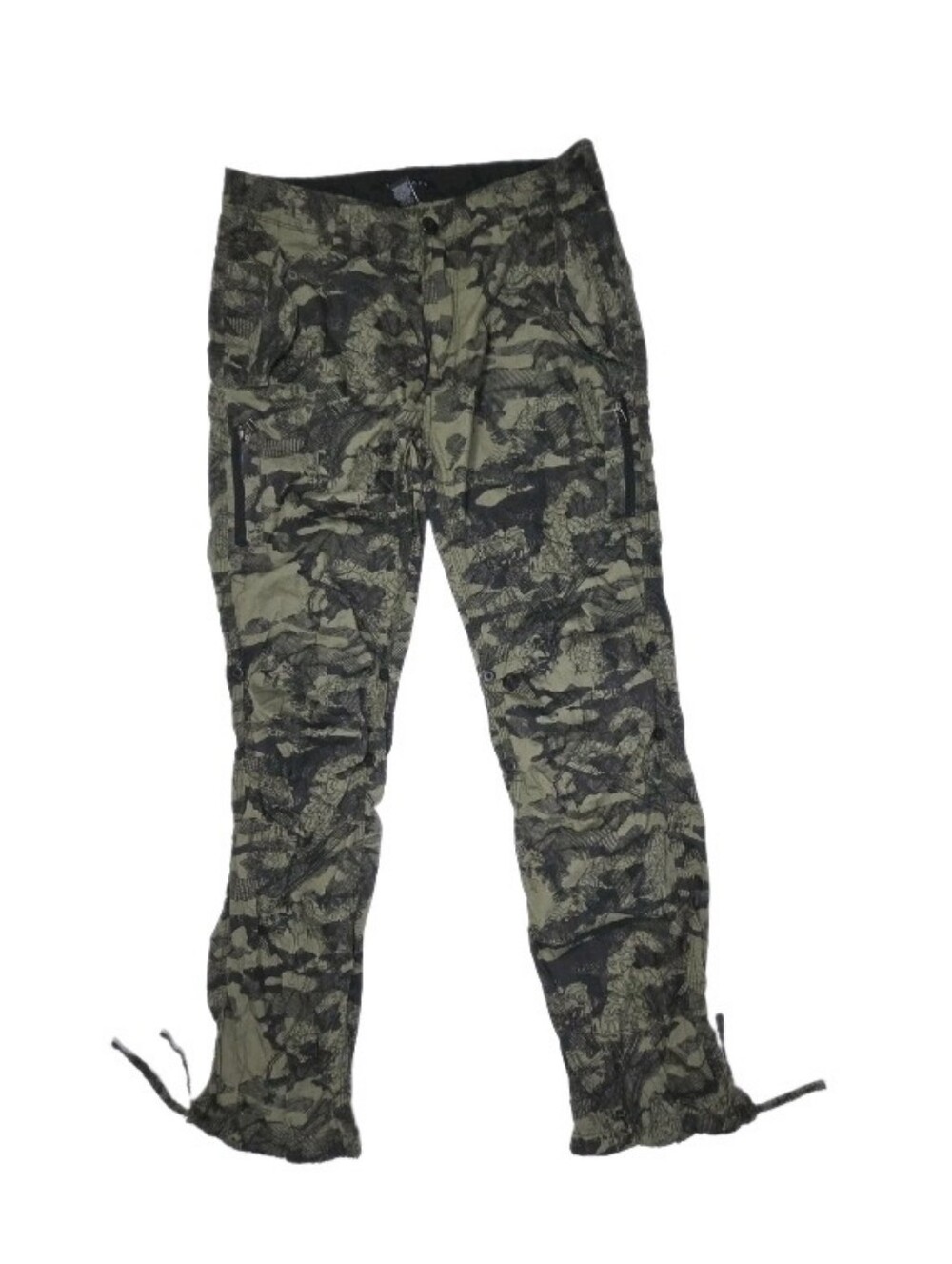 Sean John Camouflage Cargo Utility Pants Mens Size 34 Y2K Streetwear Black Green